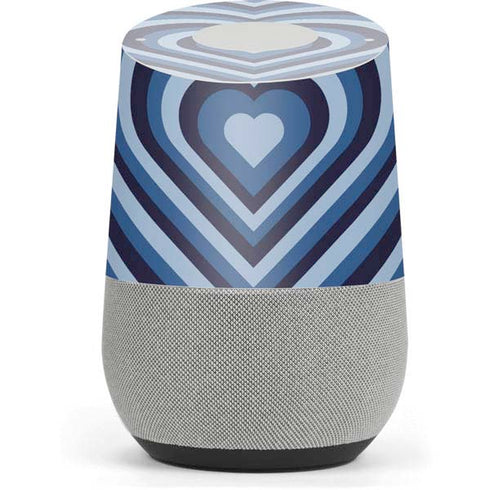Blue Heart Pattern Google Home Skin